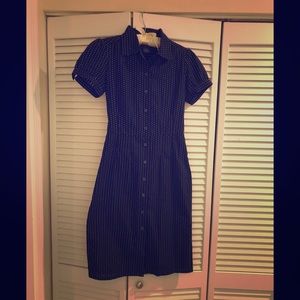 Banana republic short sleeve polka dots black sz 4